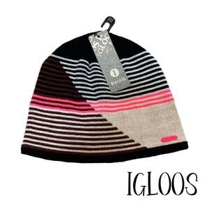 NWT womans Igloos Pink/black/gray winter beanie